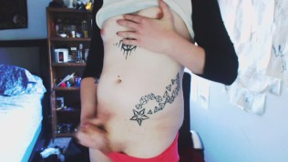 Amazing WreckMyShit – Hot Tranny Jerks Her Big Cock Til She Cums Twice! hard cock